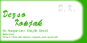 dezso kopjak business card