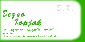 dezso kopjak business card